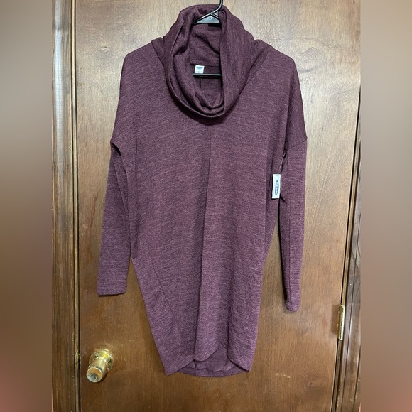 Maroon Turtleneck Sweater Dress - Picture 1 of 2